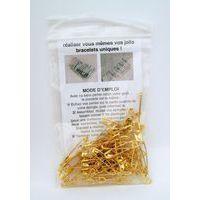 Sachet de 75 épingles de sureté 28 mm dorées