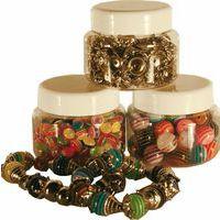 Ensemble 3 pots de 100 g de perles bijoux assorties