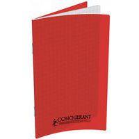 Carnet piqué 9x14 cm 96 pages 5x5 polypropylène rouge - Conquerant