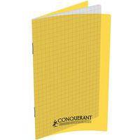 Carnet piqué 11x17cm 96 pages 5x5 polypropylène jaune - Conquerant