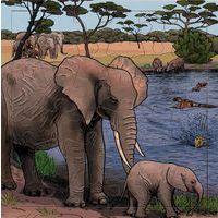 Puzzle éléphants - 36 pièces - Image principale