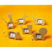 Assortiment 6 mini cadres en médium animaux - Image principale