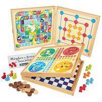 Coffret en bois 50 jeux de société - Jeujura