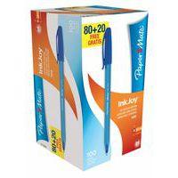 Stylo bille Paper Mate à capuchon InkJoy, pointe moyenne 1 mm (Boite de 100) -  bleu - Image principale