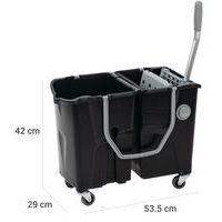 Chariot de lavage double seau 2 x 15 L avec presse à plat thumbnail image 2