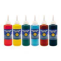 Lot 6 flacons 200 ml encre à dessiner gel couleurs assorties - Pichon