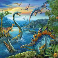 Puzzle 3 x 49 pièces fascination des dinosaures