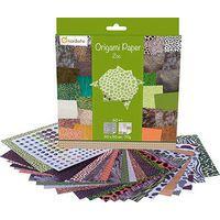 Pochette 60 feuilles papier 70 g origami 20x20 cm thème zoo + planche stickers yeux - Image principale