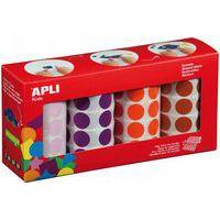 Ensemble 4 rouleaux gommettes rondes 20mm 4 couleurs - Apli