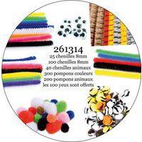 Atelier chenilles et pompons + 100 yeux mobiles adhésifs OFFERTS
