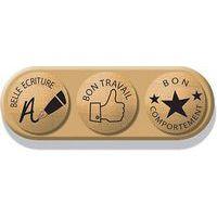 Ensemble de 3 tampons d'encouragement sur socle bois - Créa Lign