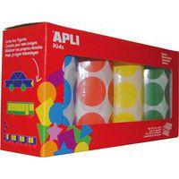 Ensemble 4 rouleaux gommettes géantes rondes couleurs assorties - Apli
