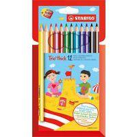 Etui 12 crayons couleurs gros module + 1 taille crayon gratuit