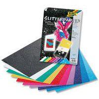 Pochette 10 feuilles papier pailleté 70g couleurs assorties 23X33 cm - Image principale
