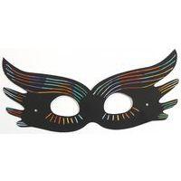 Lot 12 masques en cartes à gratter noir arc-en-ciel + 4 bâtonnets