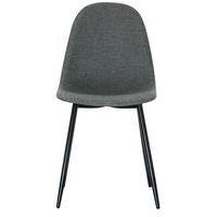 Lot de  2 Chaises Must pied Noir assise tissu polyester Gris - Image principale