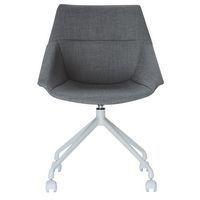 Lot de  2 Chaises Luigi pied Blanc assise tissu polyester Anthracite - Image principale