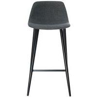 Lot de  2 Tabourets Must pied Noir assise tissu polyester Gris - Image principale