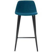 Lot de  2 Tabourets Must pied Noir assise tissu polyester Bleu - Image principale