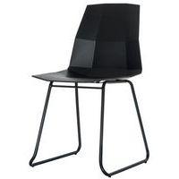 Lot de  2 Chaises Cube pied et coque polypro Noir - Image 2
