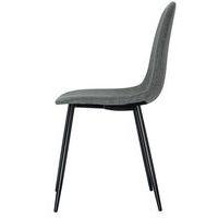 Lot de  2 Chaises Must pied Noir assise tissu polyester Gris - Image 2