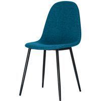 Lot de  2 Chaises Must pied Noir assise tissu polyester Bleu thumbnail image 2