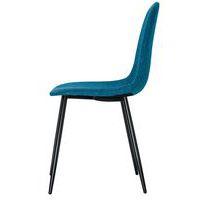 Lot de  2 Chaises Must pied Noir assise tissu polyester Bleu thumbnail image 3