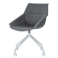 Lot de  2 Chaises Luigi pied Blanc assise tissu polyester Anthracite thumbnail image 2
