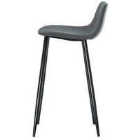 Lot de  2 Tabourets Must pied Noir assise tissu polyester Gris thumbnail image 4
