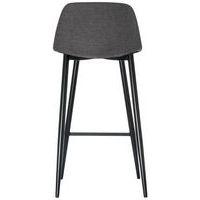 Lot de  2 Tabourets Must pied Noir assise tissu polyester Gris thumbnail image 2