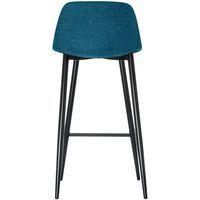 Lot de  2 Tabourets Must pied Noir assise tissu polyester Bleu thumbnail image 4