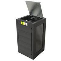 Poubelle Canopée vigipirate tri 2x60 L trappe - plein et plexi - gris - Image principale