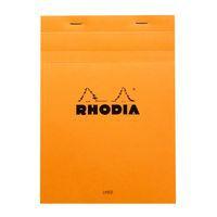 Bloc agrafé orange ligné + marge - Rhodia - Image principale