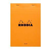 Bloc agrafé orange 80 feuilles unies blanches - Rhodia