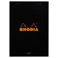 Bloc agrafé noir feuilles unies blanches - Rhodia - Image principale