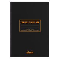 Carnet dos toilé composition book noir A5 ligné+marge - Image principale