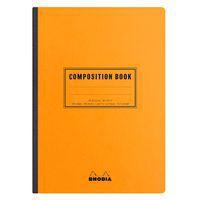 Carnet dos toilé composition book orange A5 5x5 160 pages - Image principale