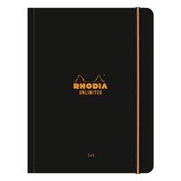 Carnet noir souple élastique petits carreaux + cadre en-tête - Rhodia - Image principale