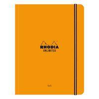 Carnet souple élastique orange A5+ 16x21 cm 5x5 avec cadre - Image principale