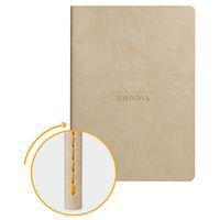 Cahier rhodiarama piqûre textile beige A5 64 pages dot 90 g - Image principale