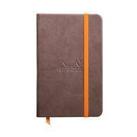 Rhodiarama carnet rigide 9x14cm chocolat ligné + élastique - Image principale