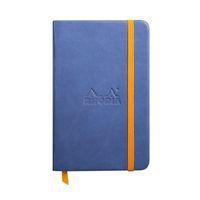 Rhodiarama carnet rigide 9x14 cm saphir ligné avec élastique - Image principale
