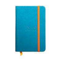 Rhodiarama carnet rigide 9x14 cm turquoise ligné + élastique - Image principale