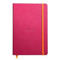 Rhodiarama carnet rigide A5 framboise ligné avec élastique - Image principale
