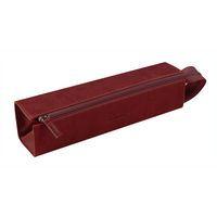 Trousse plumier lie de vin simili cuir italien 23x5x5 cm - Image principale