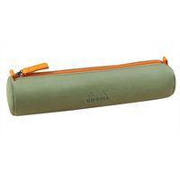 Trousse ronde céladon simili cuir italien 5x21,5 cm - Image principale