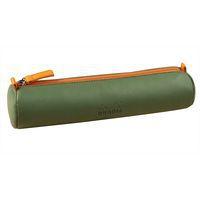 Trousse ronde sauge simili cuir italien 5x21,5 cm - Image principale