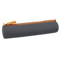 Trousse ronde titane simili cuir italien 5x21,5 cm - Image principale