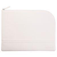 Pochette zippée en simili cuir italien taille L blanc - Image principale