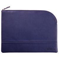 Pochette zippée en simili cuir italien taille L bleu nuit - Image principale